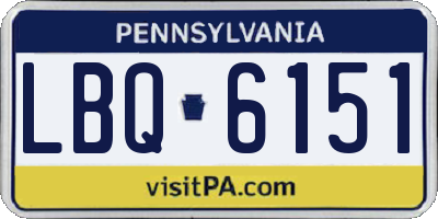 PA license plate LBQ6151