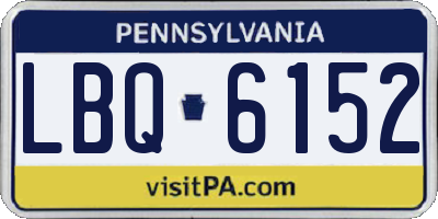 PA license plate LBQ6152