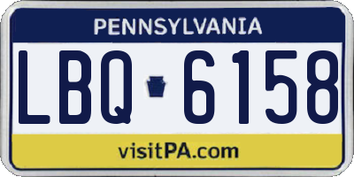 PA license plate LBQ6158