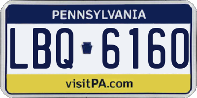 PA license plate LBQ6160
