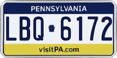 PA license plate LBQ6172