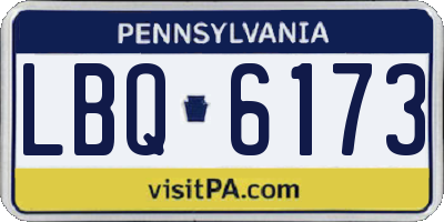 PA license plate LBQ6173