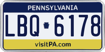 PA license plate LBQ6178