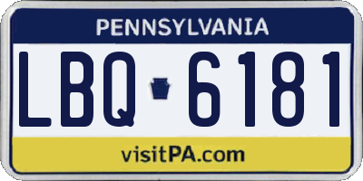 PA license plate LBQ6181