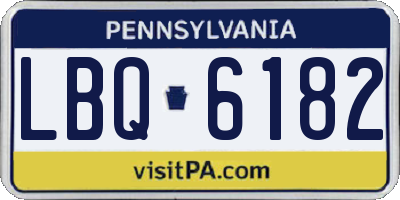 PA license plate LBQ6182