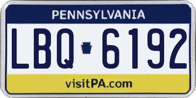 PA license plate LBQ6192
