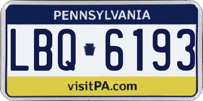 PA license plate LBQ6193