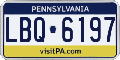 PA license plate LBQ6197