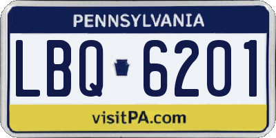 PA license plate LBQ6201