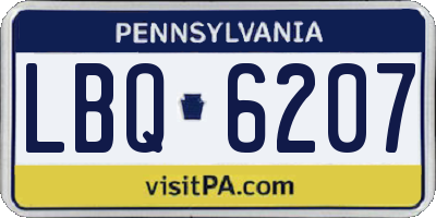 PA license plate LBQ6207