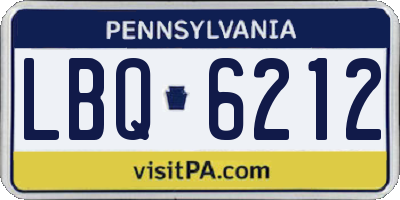 PA license plate LBQ6212