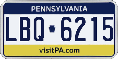 PA license plate LBQ6215