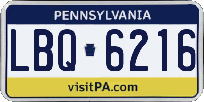 PA license plate LBQ6216