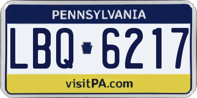 PA license plate LBQ6217