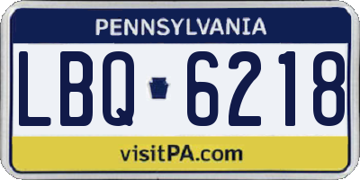 PA license plate LBQ6218