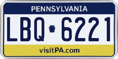 PA license plate LBQ6221
