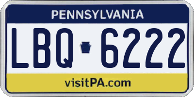 PA license plate LBQ6222