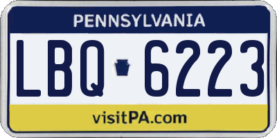 PA license plate LBQ6223
