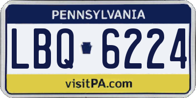 PA license plate LBQ6224
