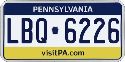 PA license plate LBQ6226