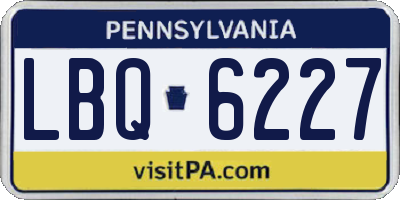 PA license plate LBQ6227