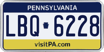 PA license plate LBQ6228