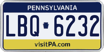 PA license plate LBQ6232