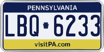 PA license plate LBQ6233