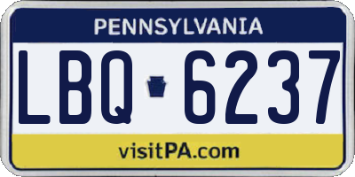 PA license plate LBQ6237