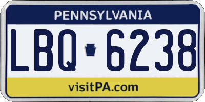 PA license plate LBQ6238