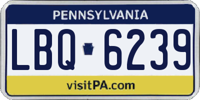 PA license plate LBQ6239