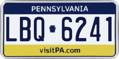PA license plate LBQ6241