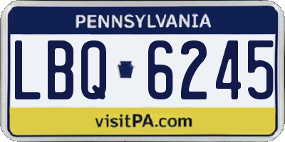 PA license plate LBQ6245