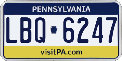 PA license plate LBQ6247