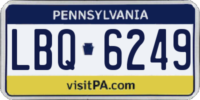 PA license plate LBQ6249