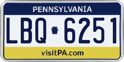 PA license plate LBQ6251