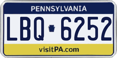 PA license plate LBQ6252