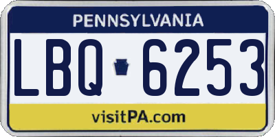 PA license plate LBQ6253