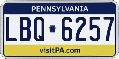 PA license plate LBQ6257