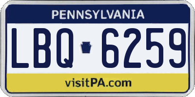 PA license plate LBQ6259