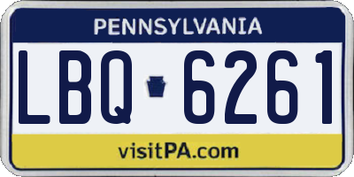 PA license plate LBQ6261