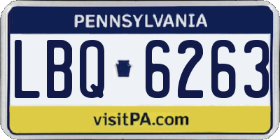 PA license plate LBQ6263