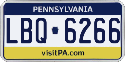 PA license plate LBQ6266