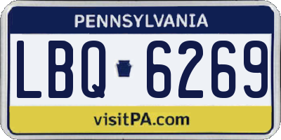 PA license plate LBQ6269