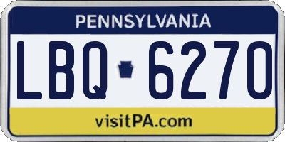 PA license plate LBQ6270
