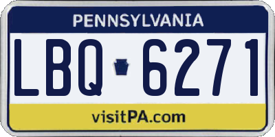 PA license plate LBQ6271