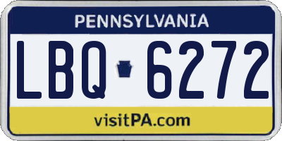 PA license plate LBQ6272