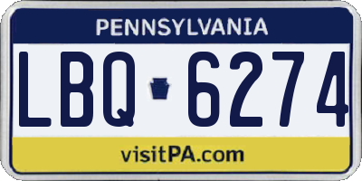 PA license plate LBQ6274