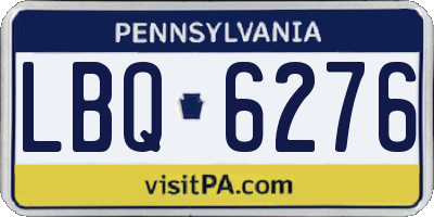 PA license plate LBQ6276