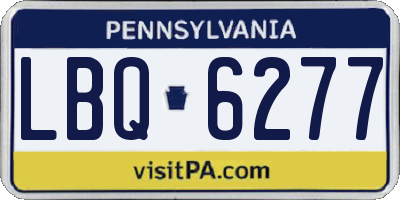 PA license plate LBQ6277